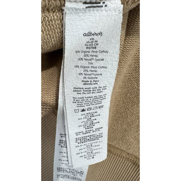 Allbirds Sweatshirt Mens Size XXL Crewneck Performance Stretch Hemp Tencel Beige - Picture 14 of 16